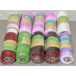 Lot of 10 Crafters Square Decorative Mesh Assorted Multi Colors 6” x 5 yds NEW